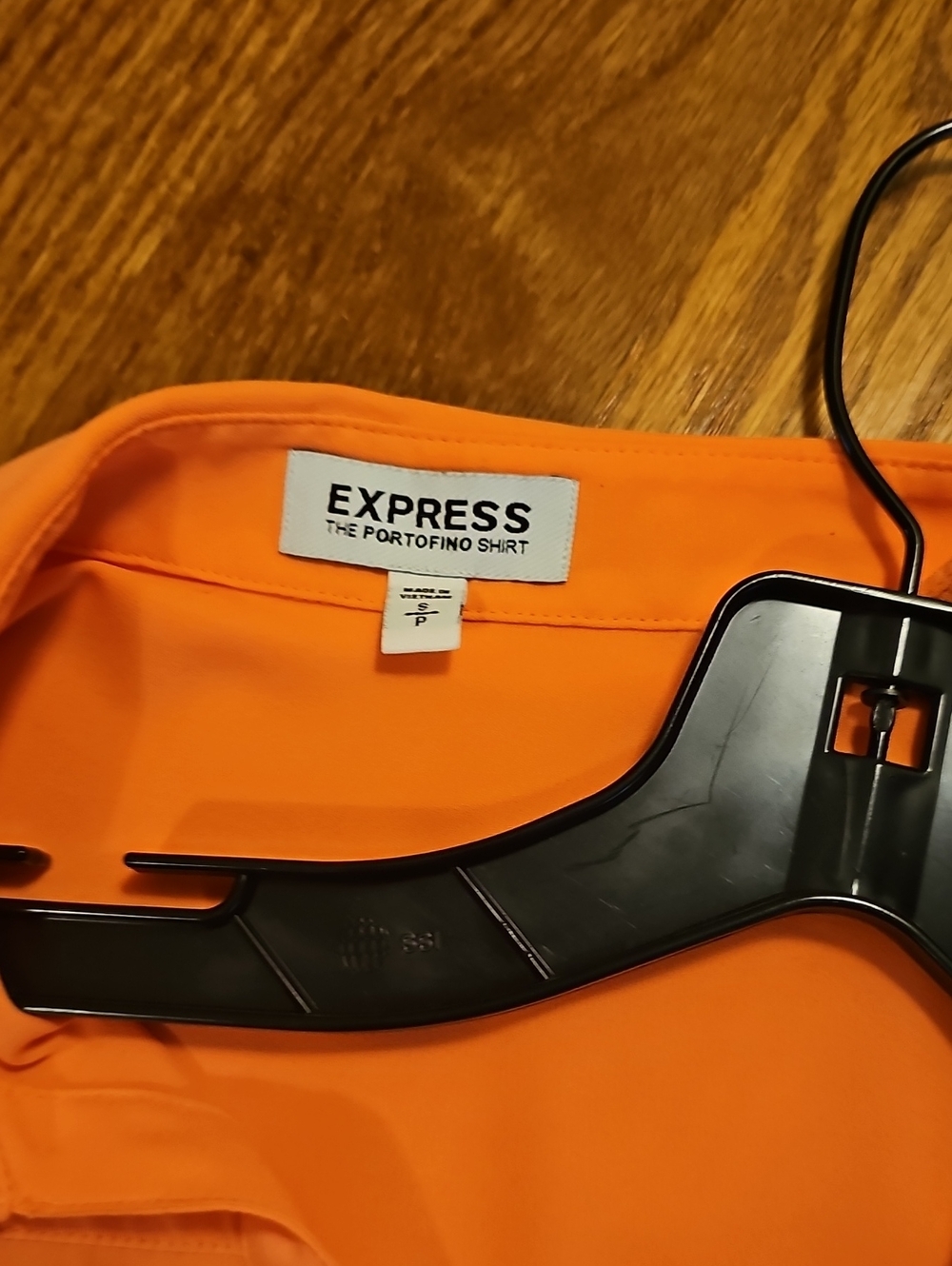 Express Orange Women's Button-Down Shirt - Picture 2 of 4
